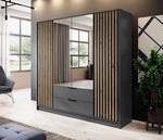 Lade das Bild in den Galerie-Viewer, Niro Designer Kleiderschrank 206 cm: Stilvolle, geräumige Aufbewahrungslösung für Ihr Zuhause