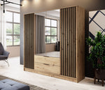 Lade das Bild in den Galerie-Viewer, Niro Designer Kleiderschrank 206 cm: Stilvolle, geräumige Aufbewahrungslösung für Ihr Zuhause