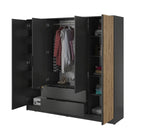 Lade das Bild in den Galerie-Viewer, Niro Designer Kleiderschrank 206 cm: Stilvolle, geräumige Aufbewahrungslösung für Ihr Zuhause