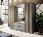 Lade das Bild in den Galerie-Viewer, Niro Designer Kleiderschrank 206 cm: Stilvolle, geräumige Aufbewahrungslösung für Ihr Zuhause