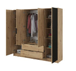 Lade das Bild in den Galerie-Viewer, Niro Designer Kleiderschrank 206 cm: Stilvolle, geräumige Aufbewahrungslösung für Ihr Zuhause