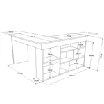 Lade das Bild in den Galerie-Viewer, Tiro Designer Eckschreibtisch mit Regal, Modernes Home-Office Arbeitszimmer, Kiefer Anthrazit Weiß