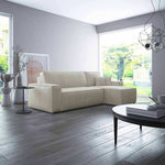Lade das Bild in den Galerie-Viewer, Cordario Designer Schlafsofa mit Stauraumfunktion, bequeme Eckcouch aus Cordstoff