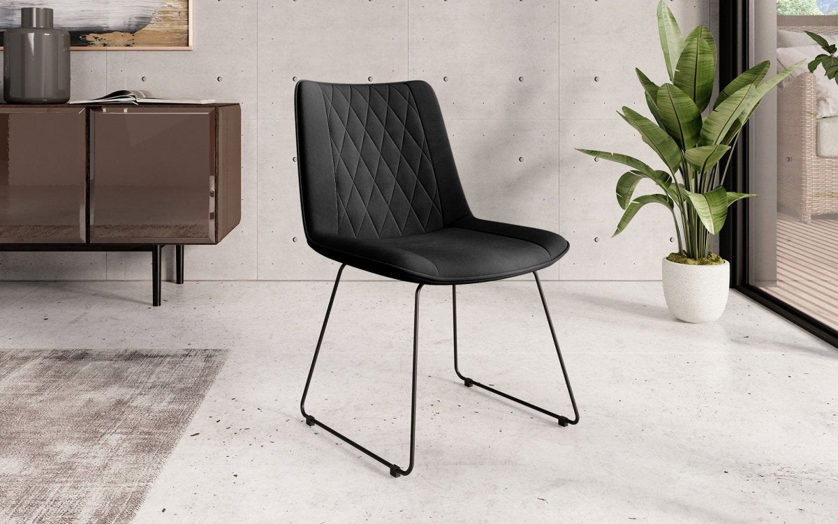 Eleganter Samt Designer Esszimmerstuhl Diaro mit Metallbeinen – Modern & Komfortabel