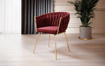 Lade das Bild in den Galerie-Viewer, Larissa Luxus Samt Designer Esszimmerstuhl mit goldenen Beinen – Eleganter Komfort Stuhl