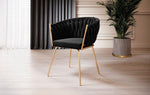 Lade das Bild in den Galerie-Viewer, Larissa Luxus Samt Designer Esszimmerstuhl mit goldenen Beinen – Eleganter Komfort Stuhl