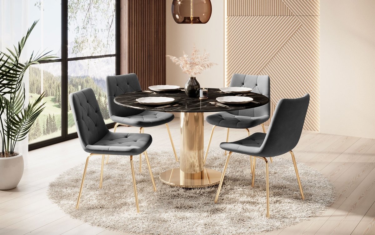 Luxuriöser Samt Esszimmerstuhl Portofino: Eleganz, Komfort und vielseitiges Design