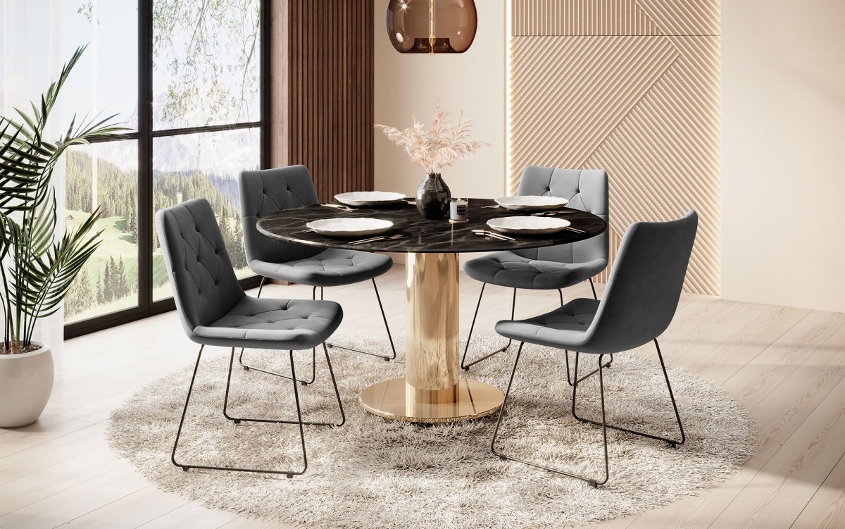 Luxuriöser Samt Esszimmerstuhl Portofino: Eleganz, Komfort und vielseitiges Design