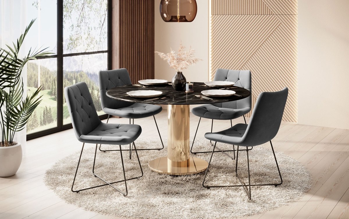 Luxuriöser Samt Esszimmerstuhl Portofino: Eleganz, Komfort und vielseitiges Design