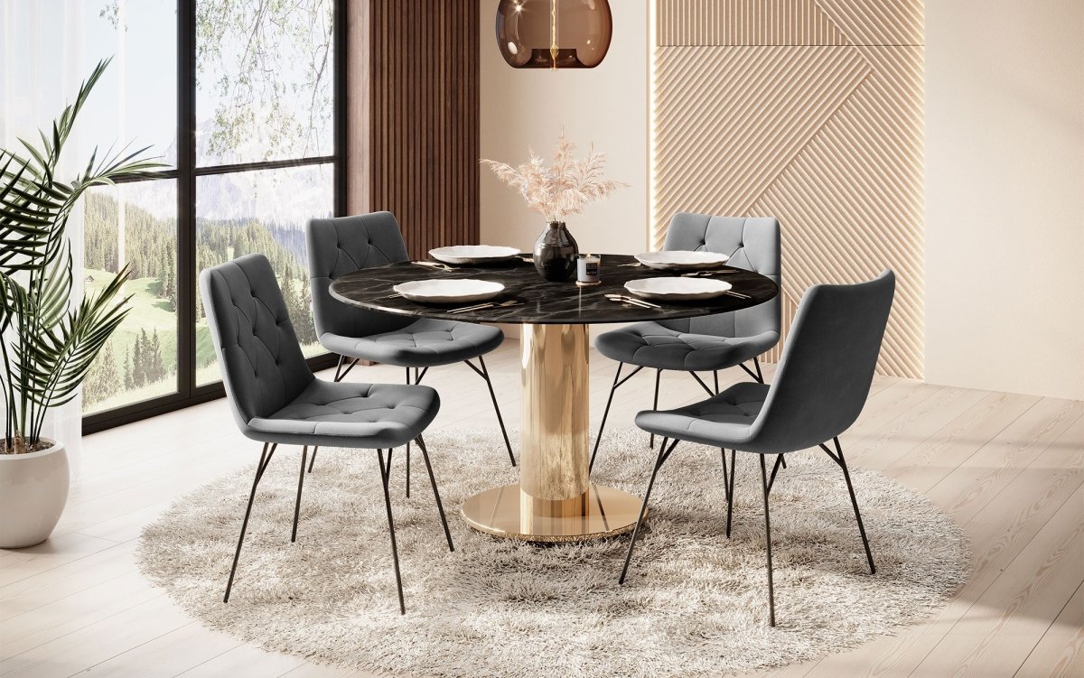 Luxuriöser Samt Esszimmerstuhl Portofino: Eleganz, Komfort und vielseitiges Design