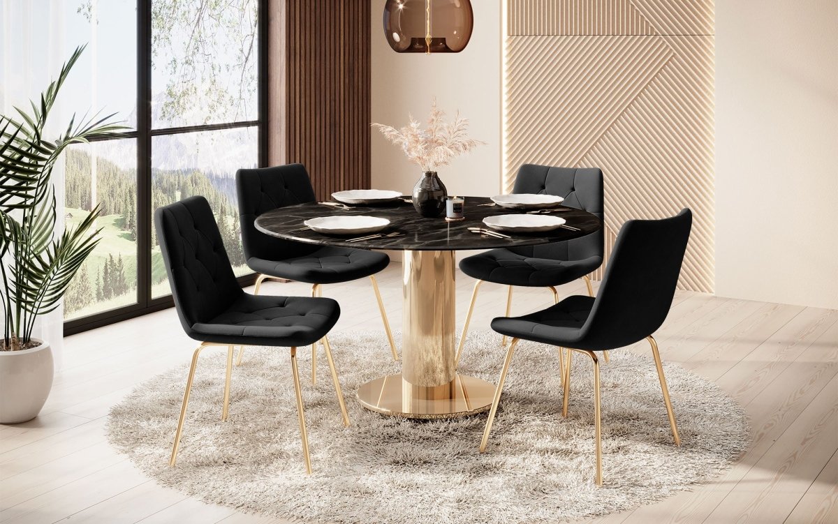 Luxuriöser Samt Esszimmerstuhl Portofino: Eleganz, Komfort und vielseitiges Design