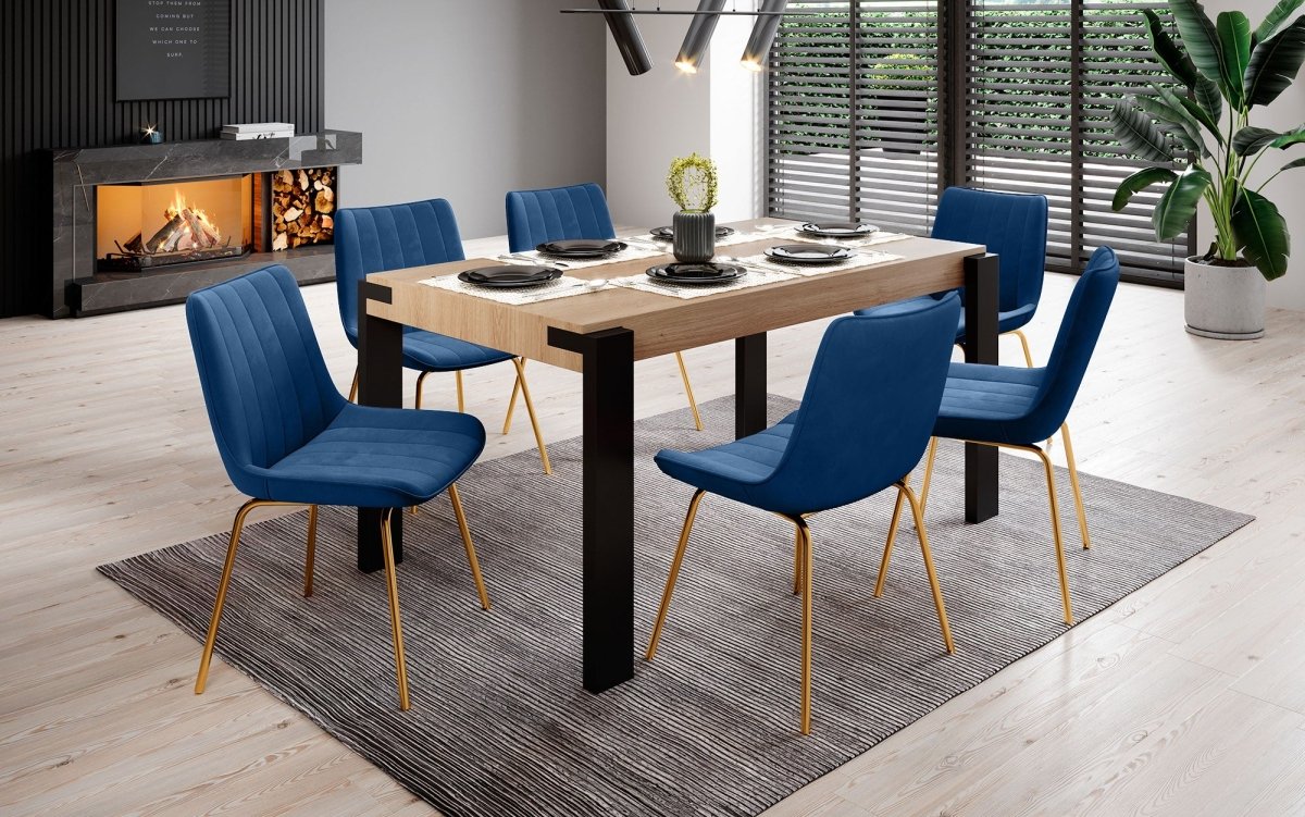 Eleganter Designer Samt Esszimmerstuhl Rango mit verschiedenen Fußstilen – Luxuriöser Sitzkomfort