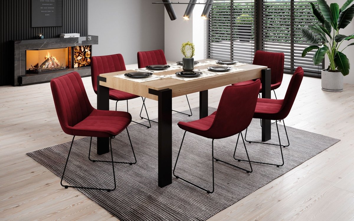 Eleganter Designer Samt Esszimmerstuhl Rango mit verschiedenen Fußstilen – Luxuriöser Sitzkomfort