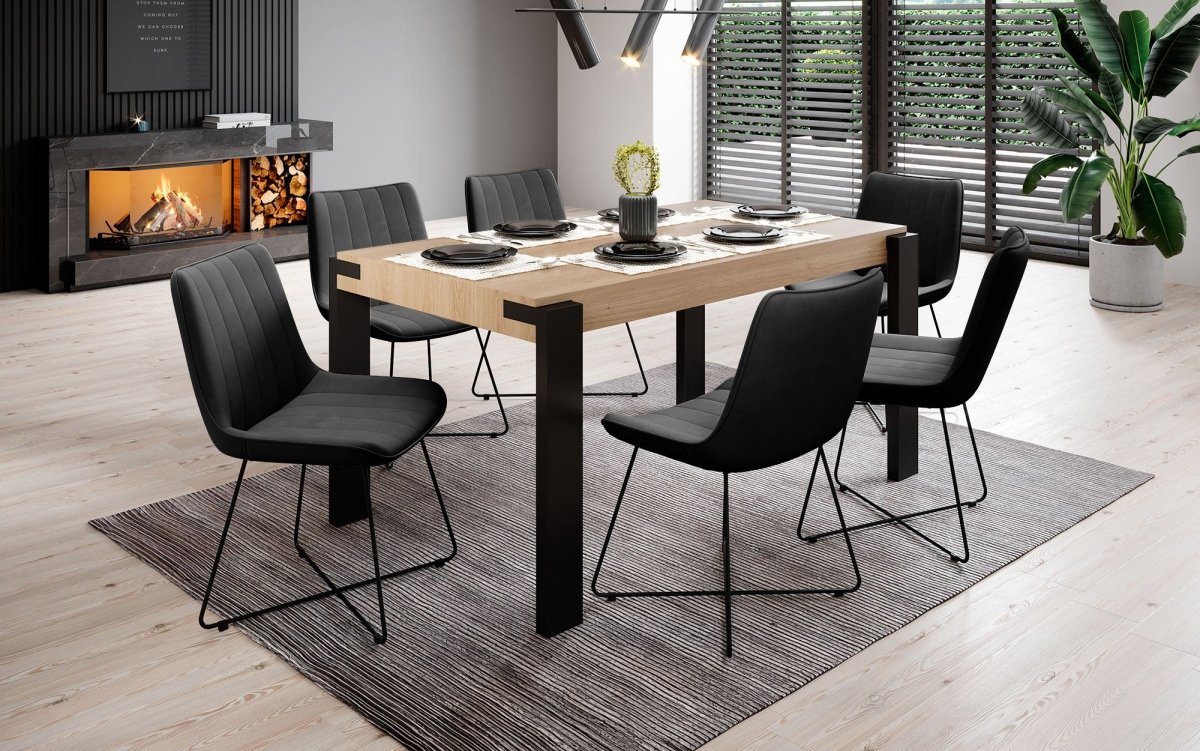 Eleganter Designer Samt Esszimmerstuhl Rango mit verschiedenen Fußstilen – Luxuriöser Sitzkomfort