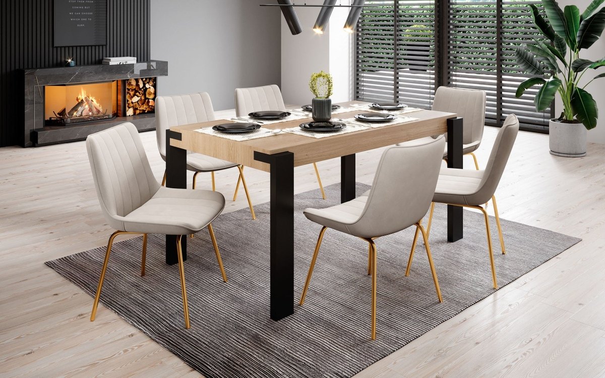 Eleganter Designer Samt Esszimmerstuhl Rango mit verschiedenen Fußstilen – Luxuriöser Sitzkomfort