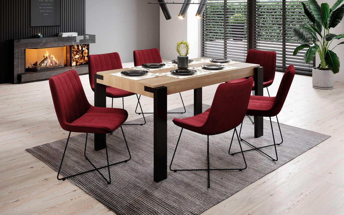 Eleganter Designer Samt Esszimmerstuhl Rango mit verschiedenen Fußstilen – Luxuriöser Sitzkomfort