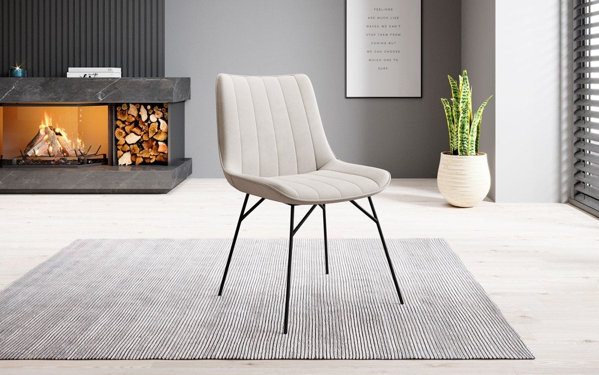 Eleganter Designer Samt Esszimmerstuhl Rango mit verschiedenen Fußstilen – Luxuriöser Sitzkomfort