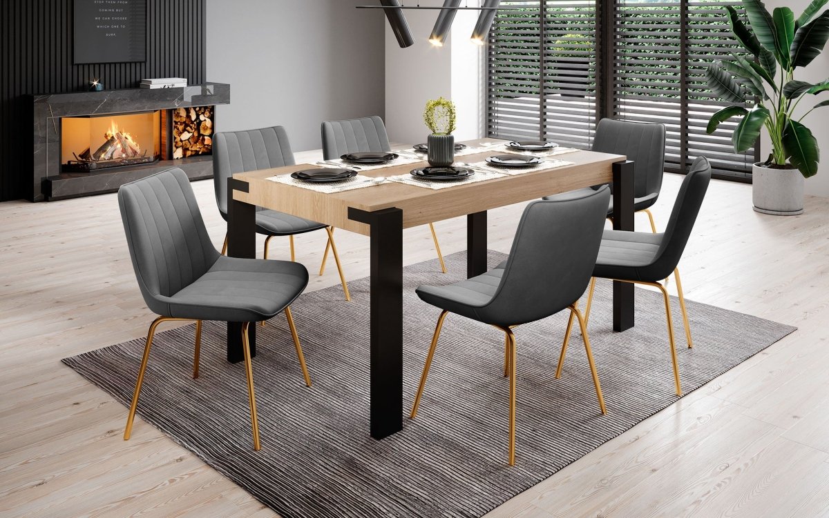 Eleganter Designer Samt Esszimmerstuhl Rango mit verschiedenen Fußstilen – Luxuriöser Sitzkomfort