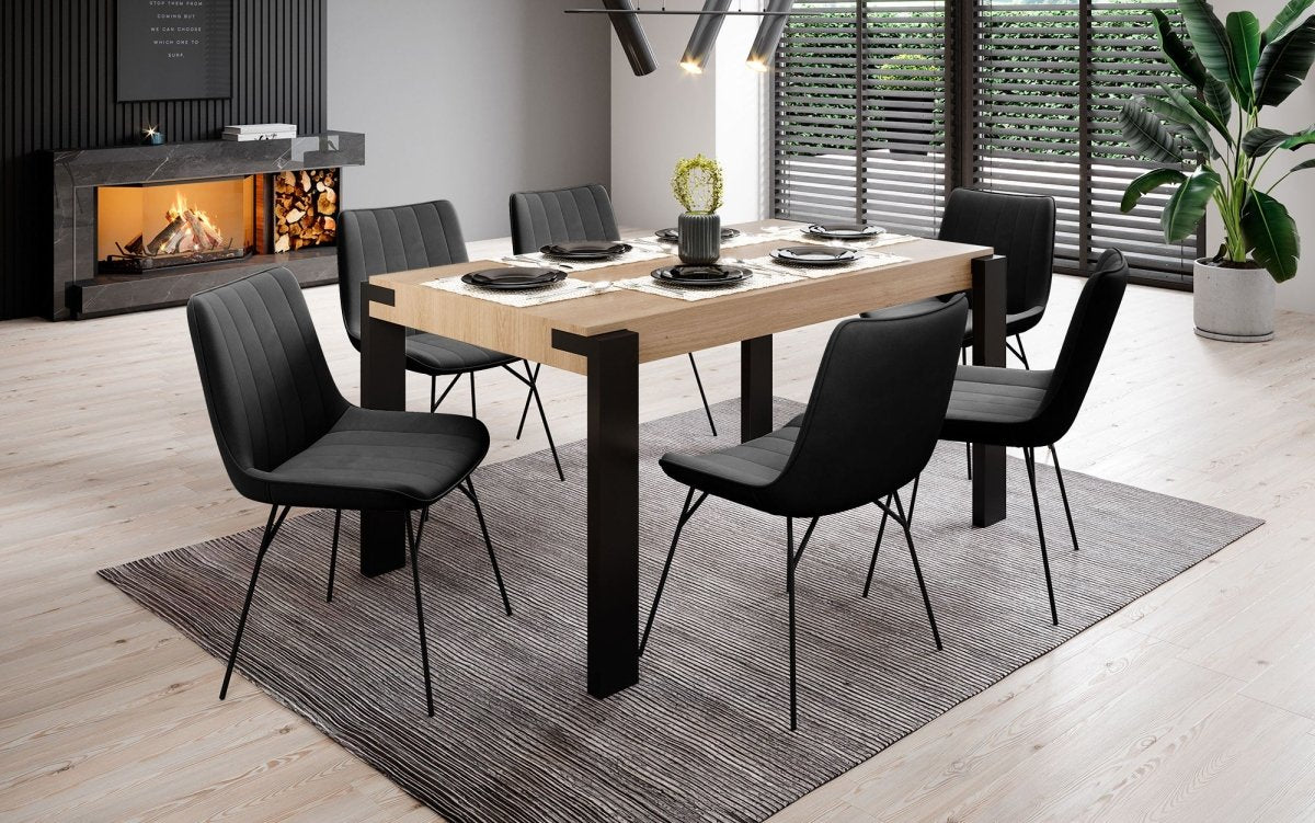 Eleganter Designer Samt Esszimmerstuhl Rango mit verschiedenen Fußstilen – Luxuriöser Sitzkomfort