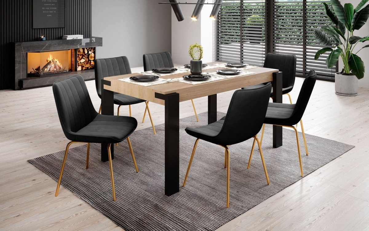 Eleganter Designer Samt Esszimmerstuhl Rango mit verschiedenen Fußstilen – Luxuriöser Sitzkomfort