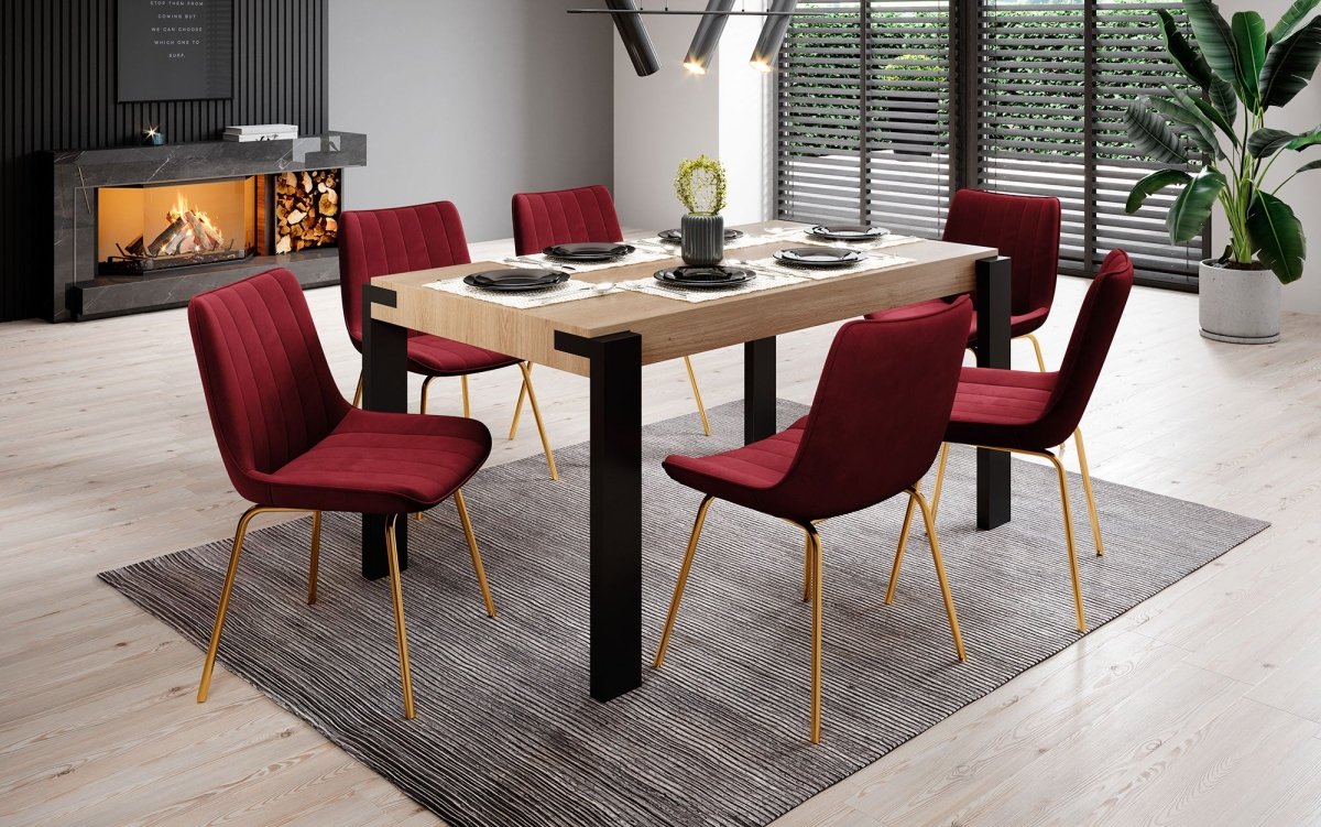 Eleganter Designer Samt Esszimmerstuhl Rango mit verschiedenen Fußstilen – Luxuriöser Sitzkomfort