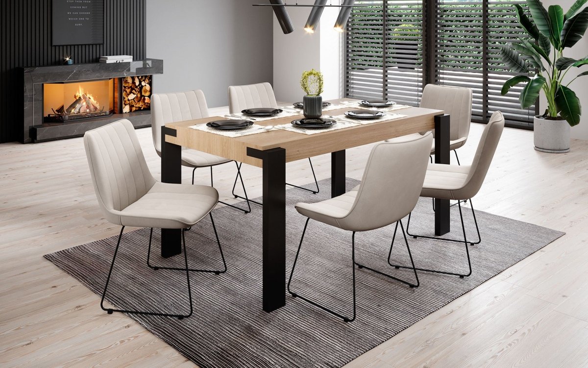 Eleganter Designer Samt Esszimmerstuhl Rango mit verschiedenen Fußstilen – Luxuriöser Sitzkomfort