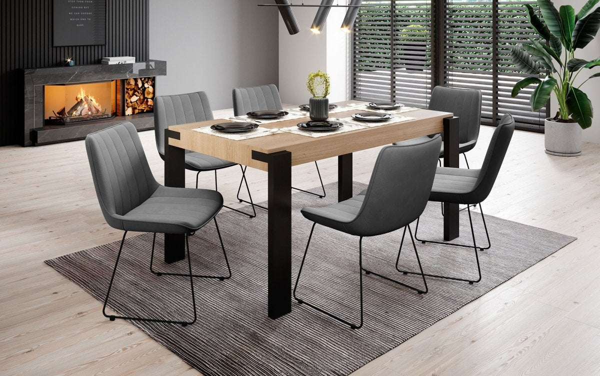 Eleganter Designer Samt Esszimmerstuhl Rango mit verschiedenen Fußstilen – Luxuriöser Sitzkomfort