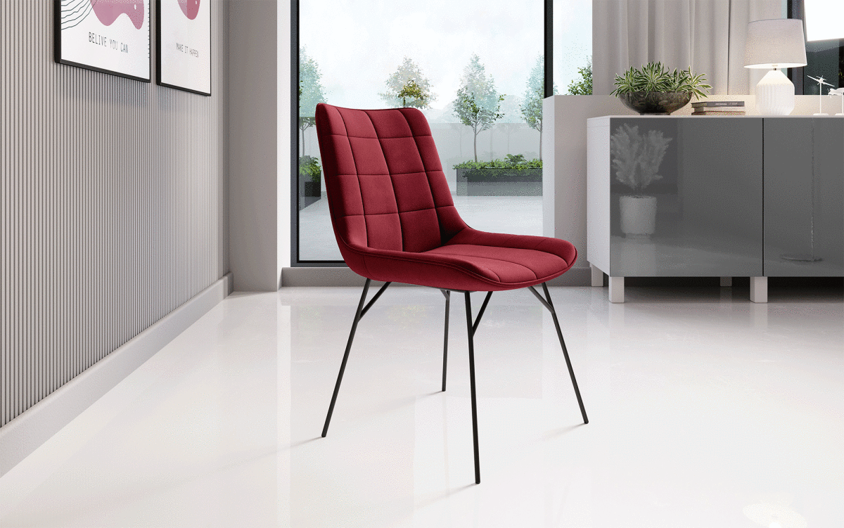 Volta Samt Designer Esszimmerstuhl: Komfortabel, Modern, Robust, Stilvolle Akzente