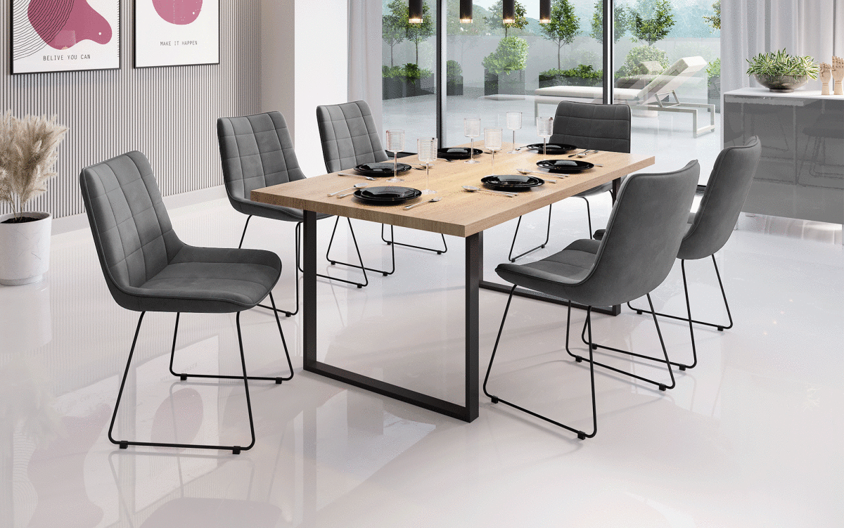 Volta Samt Designer Esszimmerstuhl: Komfortabel, Modern, Robust, Stilvolle Akzente