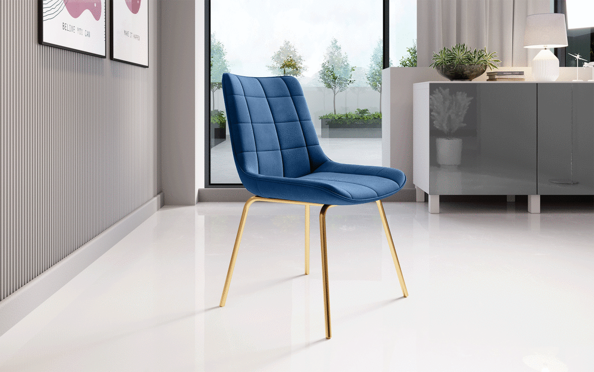 Volta Samt Designer Esszimmerstuhl: Komfortabel, Modern, Robust, Stilvolle Akzente