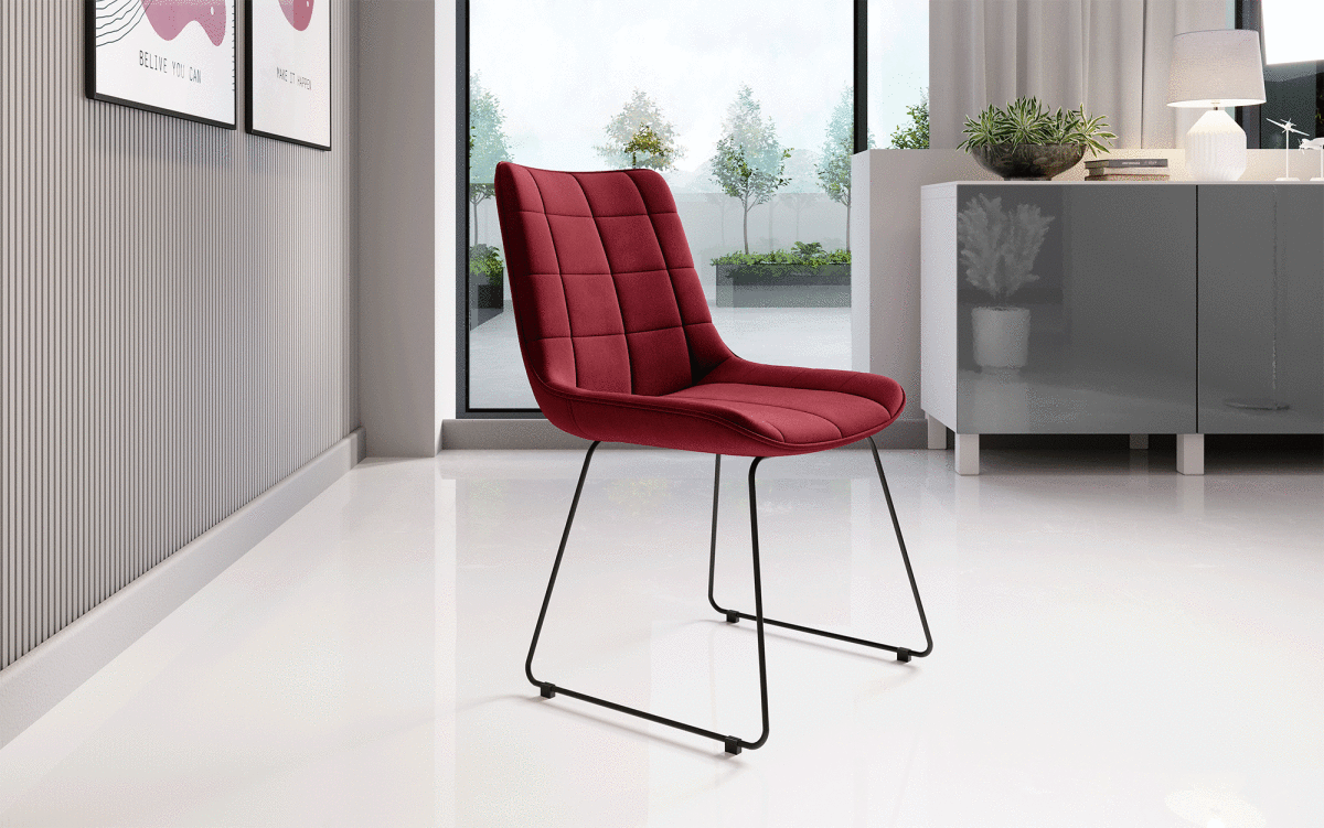 Volta Samt Designer Esszimmerstuhl: Komfortabel, Modern, Robust, Stilvolle Akzente