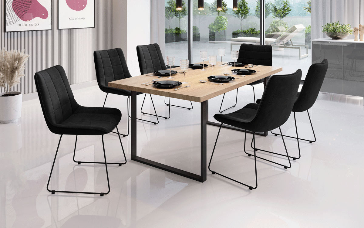 Volta Samt Designer Esszimmerstuhl: Komfortabel, Modern, Robust, Stilvolle Akzente