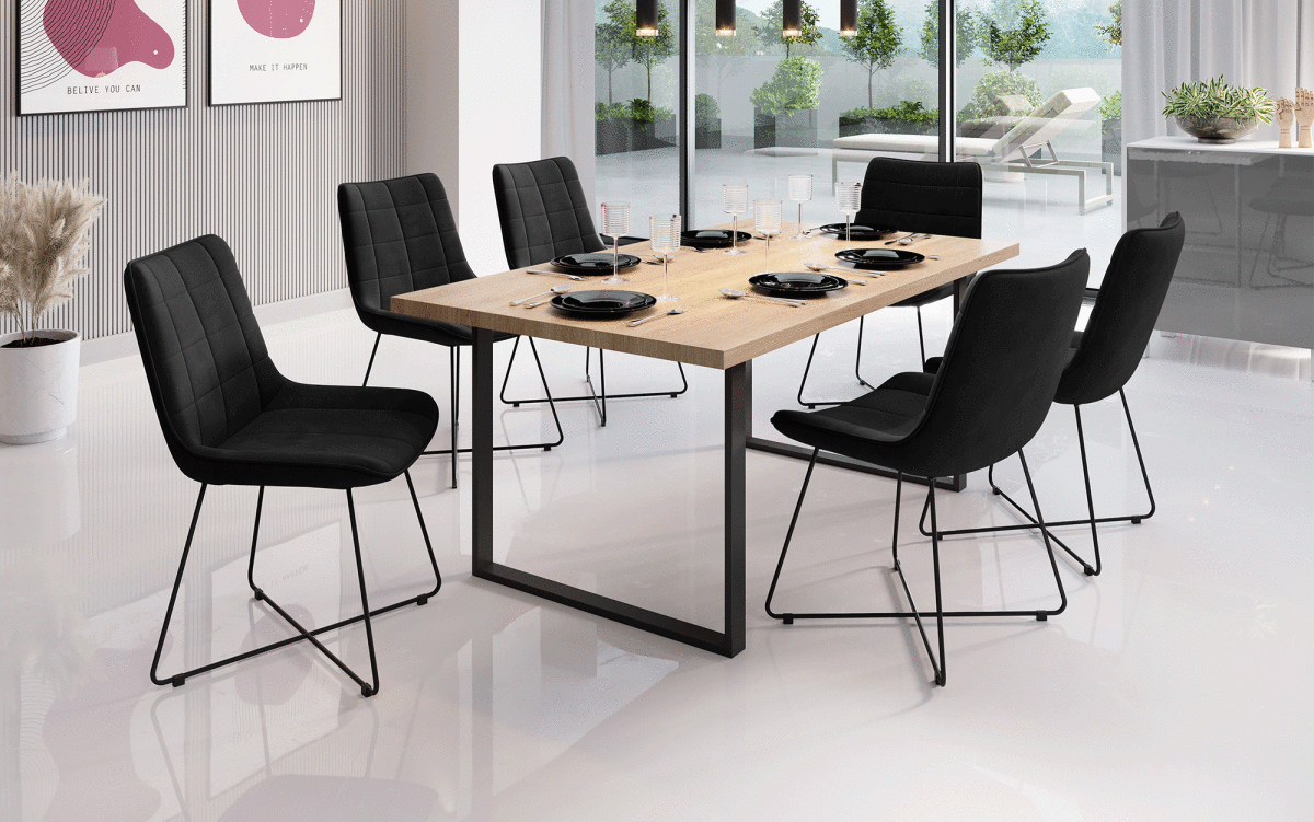 Volta Samt Designer Esszimmerstuhl: Komfortabel, Modern, Robust, Stilvolle Akzente