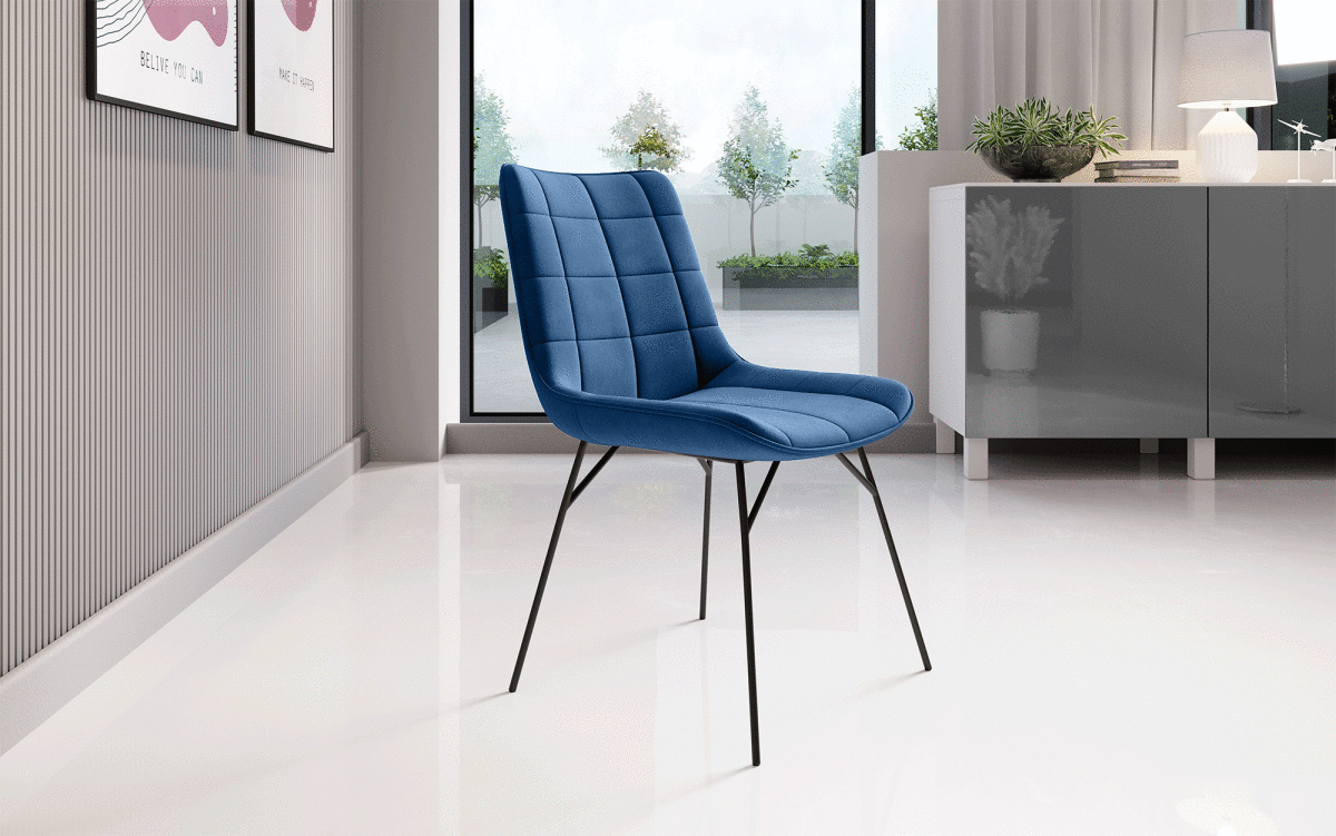 Volta Samt Designer Esszimmerstuhl: Komfortabel, Modern, Robust, Stilvolle Akzente