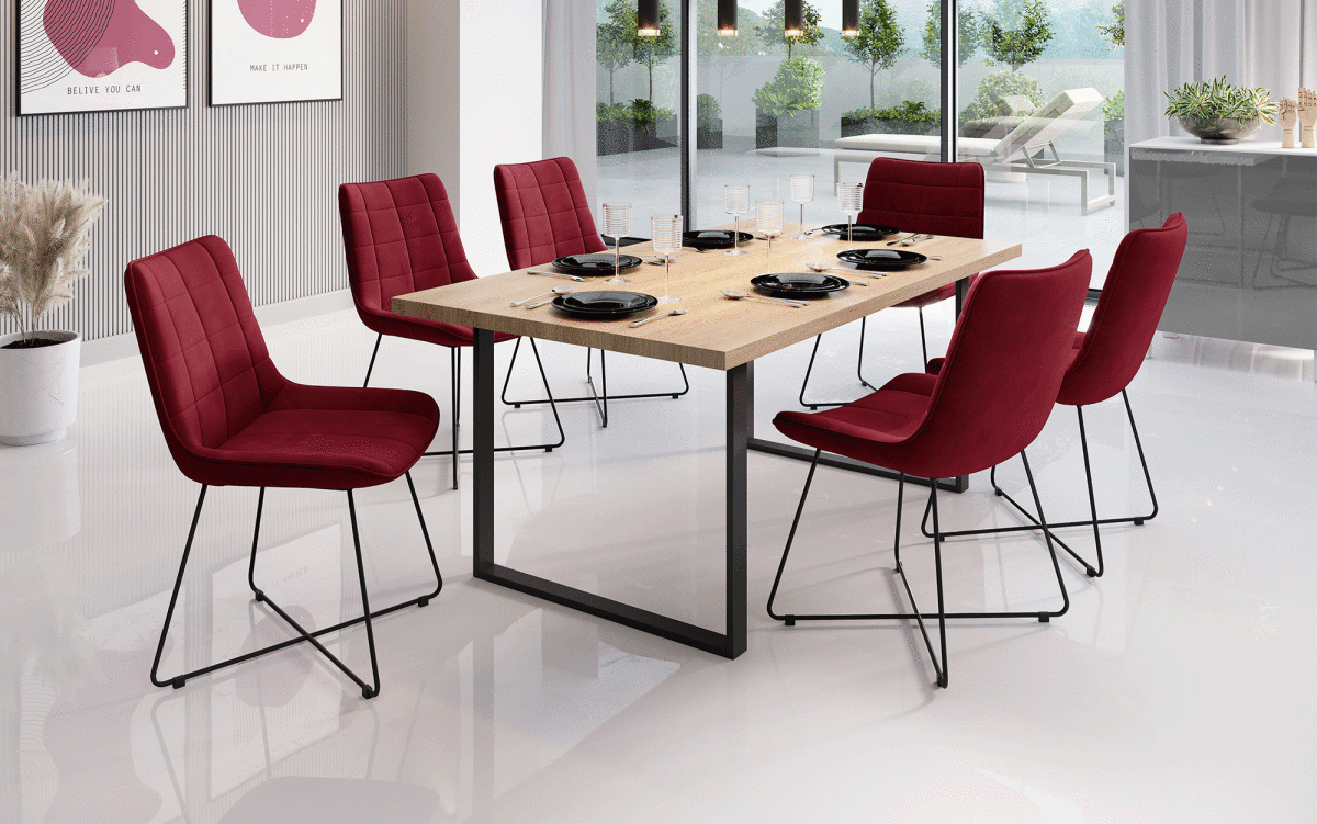 Volta Samt Designer Esszimmerstuhl: Komfortabel, Modern, Robust, Stilvolle Akzente