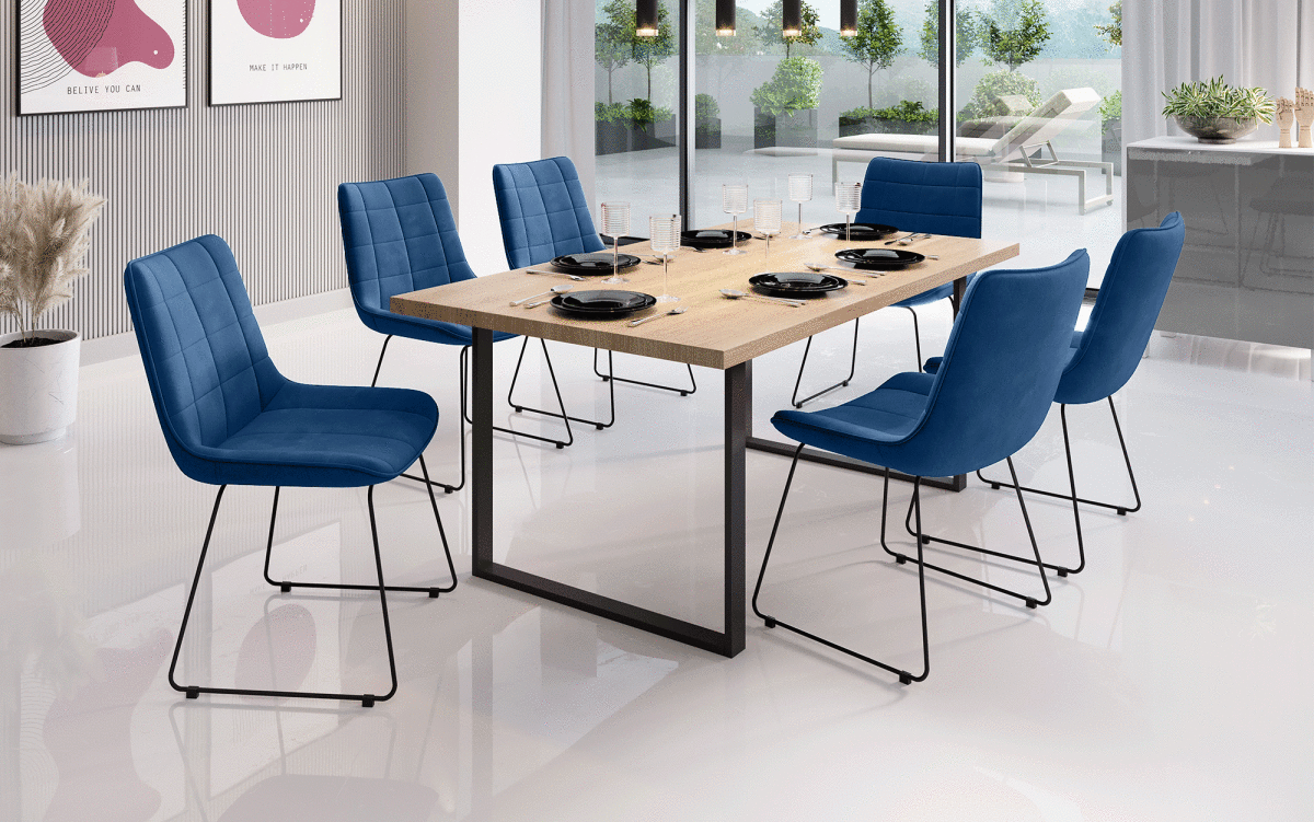 Volta Samt Designer Esszimmerstuhl: Komfortabel, Modern, Robust, Stilvolle Akzente