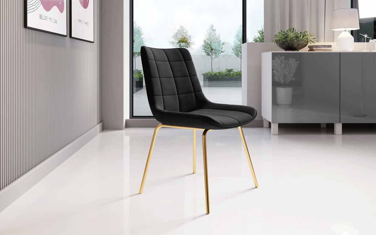 Volta Samt Designer Esszimmerstuhl: Komfortabel, Modern, Robust, Stilvolle Akzente