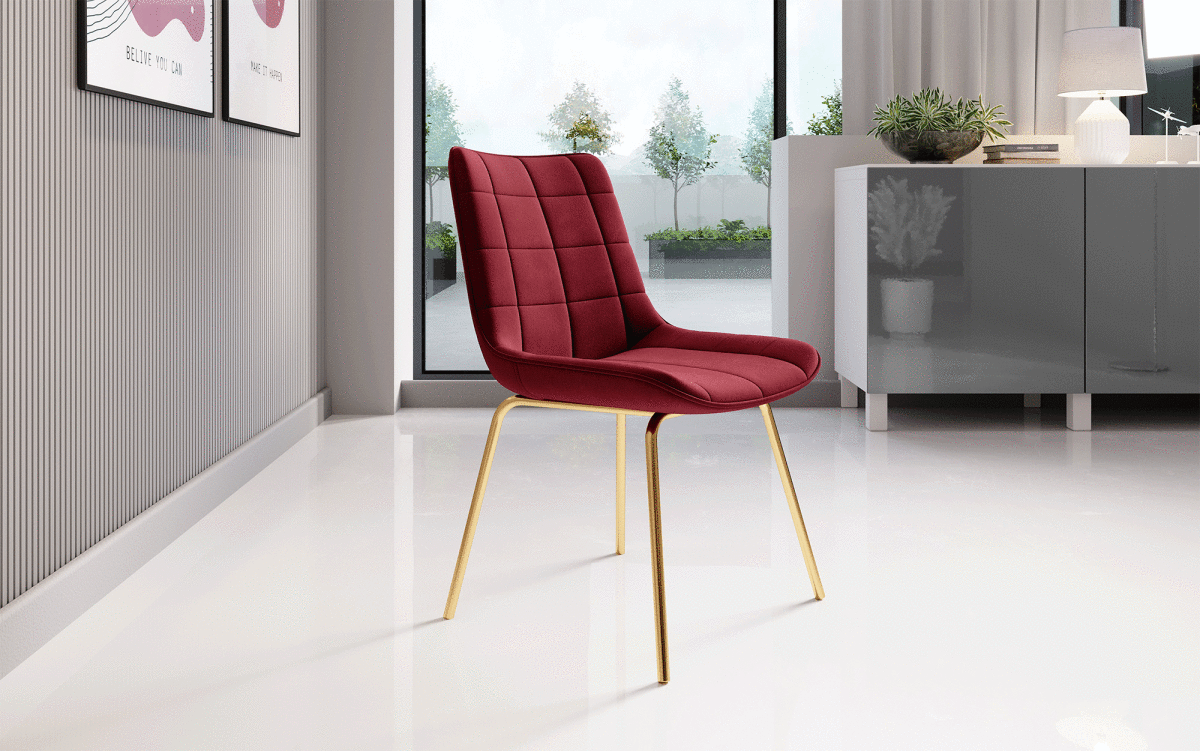 Volta Samt Designer Esszimmerstuhl: Komfortabel, Modern, Robust, Stilvolle Akzente