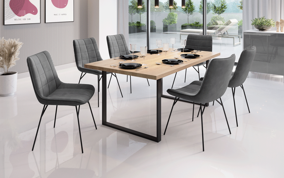 Volta Samt Designer Esszimmerstuhl: Komfortabel, Modern, Robust, Stilvolle Akzente