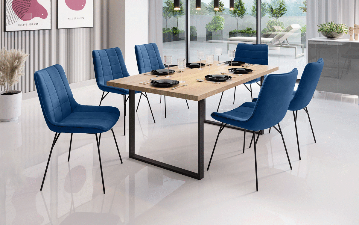 Volta Samt Designer Esszimmerstuhl: Komfortabel, Modern, Robust, Stilvolle Akzente