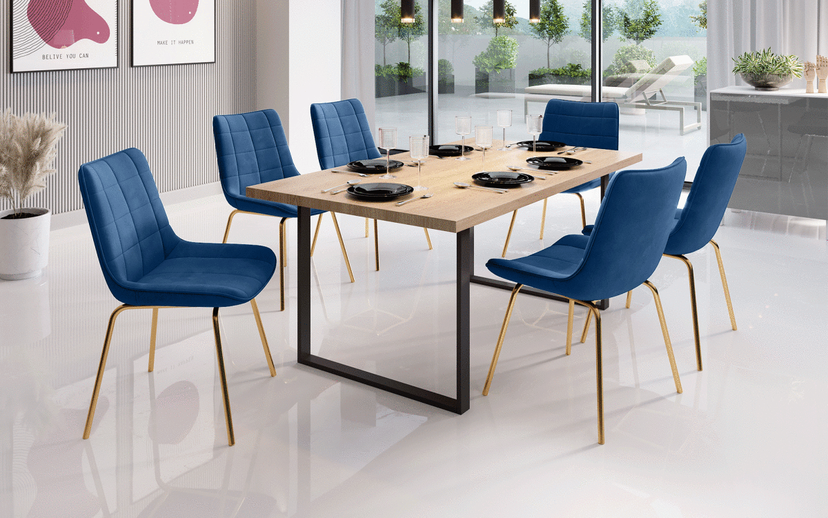 Volta Samt Designer Esszimmerstuhl: Komfortabel, Modern, Robust, Stilvolle Akzente