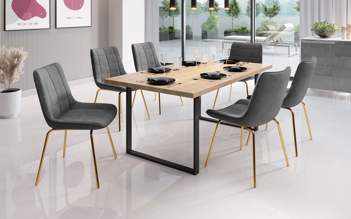 Volta Samt Designer Esszimmerstuhl: Komfortabel, Modern, Robust, Stilvolle Akzente