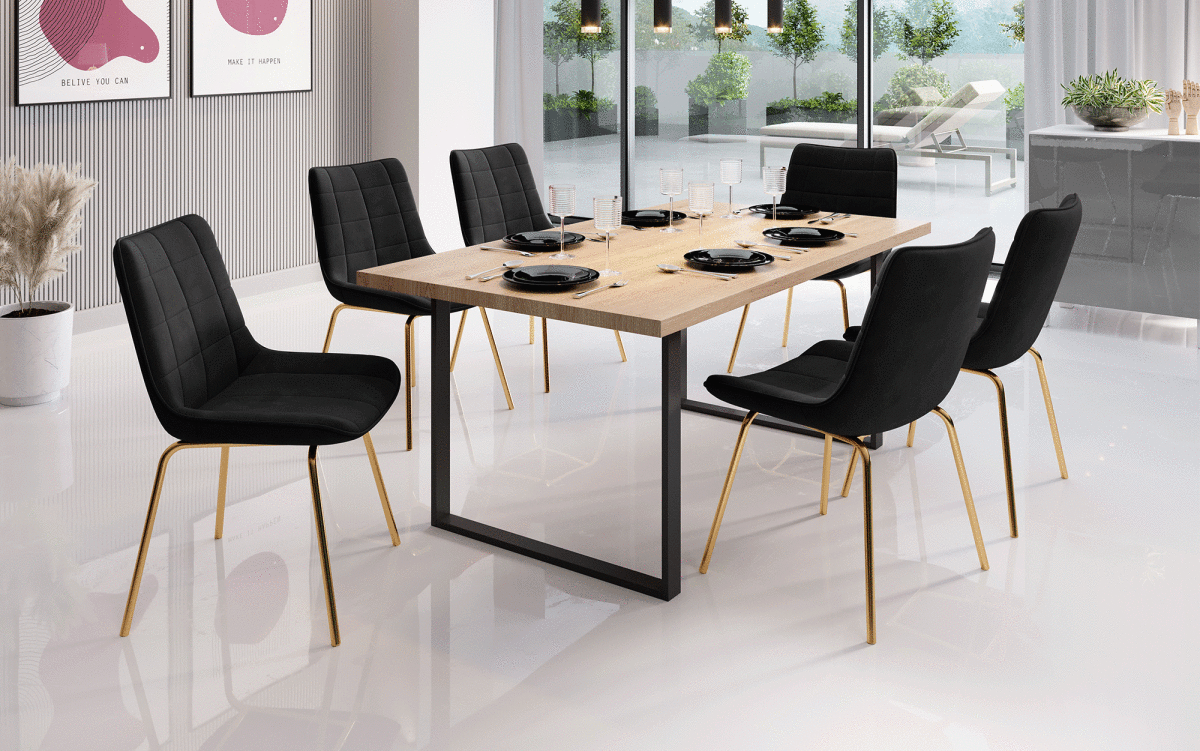 Volta Samt Designer Esszimmerstuhl: Komfortabel, Modern, Robust, Stilvolle Akzente