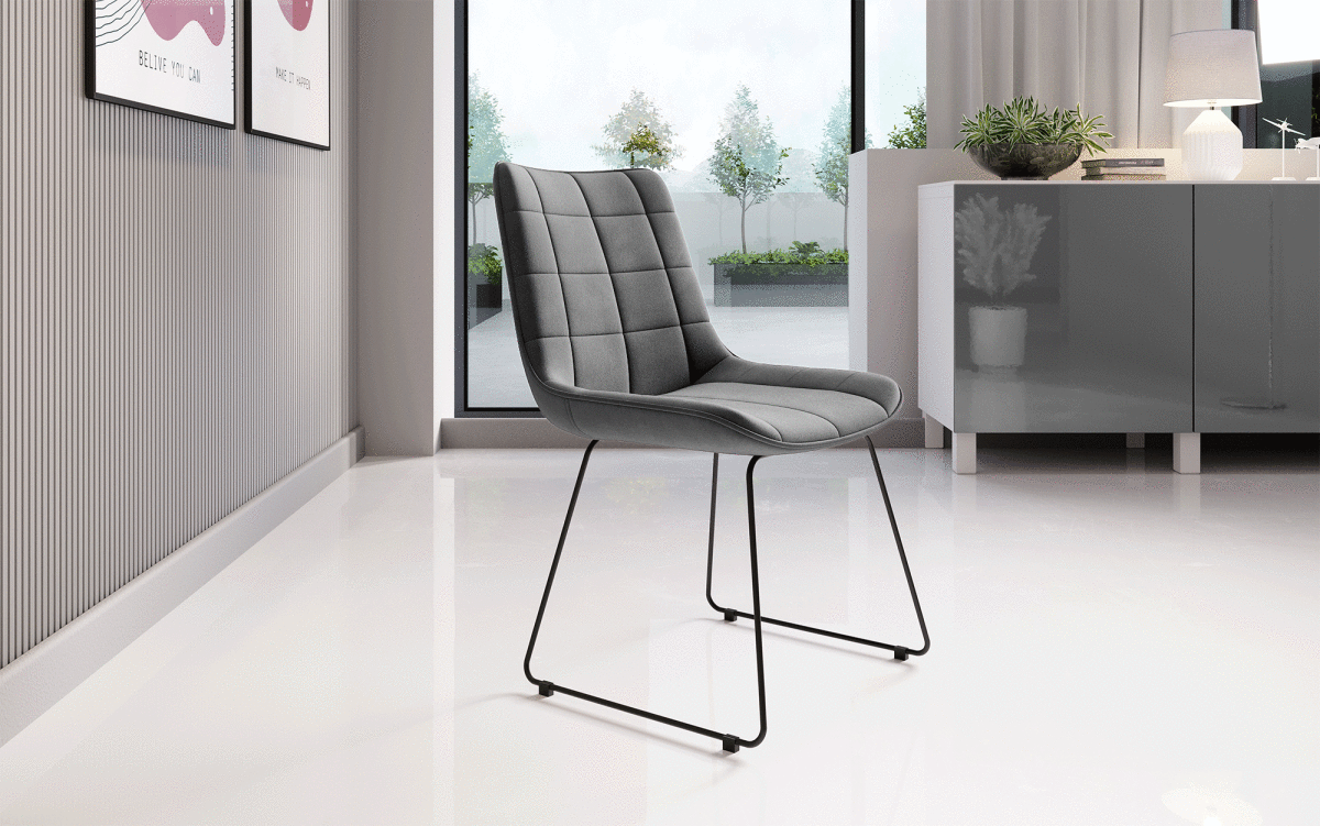 Volta Samt Designer Esszimmerstuhl: Komfortabel, Modern, Robust, Stilvolle Akzente