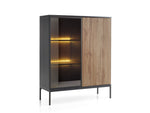 Lade das Bild in den Galerie-Viewer, Elegante Designer Nayra Glasvitrine mit LED-Beleuchtung für Modernes Wohnzimmer