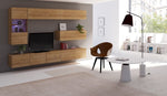 Lade das Bild in den Galerie-Viewer, Cezanne Designer Wohnwand: Moderne LED TV-Möbel mit Push-to-Open & Anpassbaren Farben