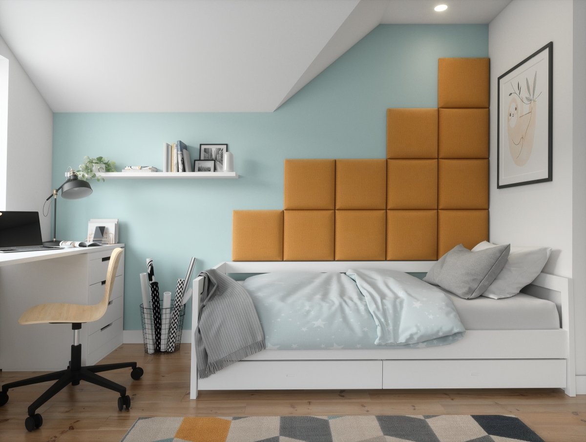 Luxuriöses Samt Gepolstertes Wandpaneel Set – Modernes Akustik Design für Schlafzimmer