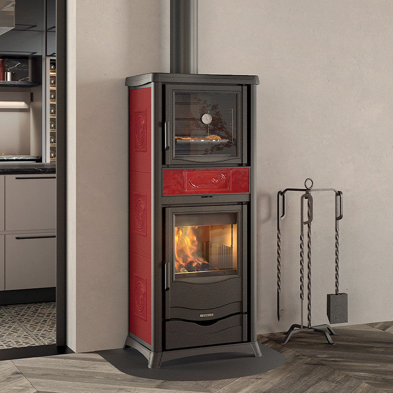 Effizienter wasserführender Holzofen mit Backofen TermoRossella Plus Forno DSA 4.0 – 11,1 kW Leistung