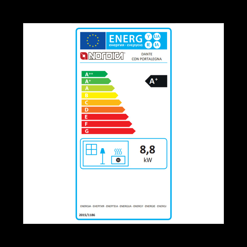 Dante Holzofen mit Holzfach – Effizient, Umweltfreundlich, 12,4 kW, Wärmerückgewinnung
