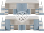 Lade das Bild in den Galerie-Viewer, Traumhaftes Kinderhochbett mit matter Oberfläche – Sicher, Stylisch, Spielbar, Platzsparend